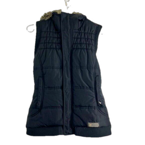 Burton Black Dryride Puffer Vest w/ Faux Trim on Hood